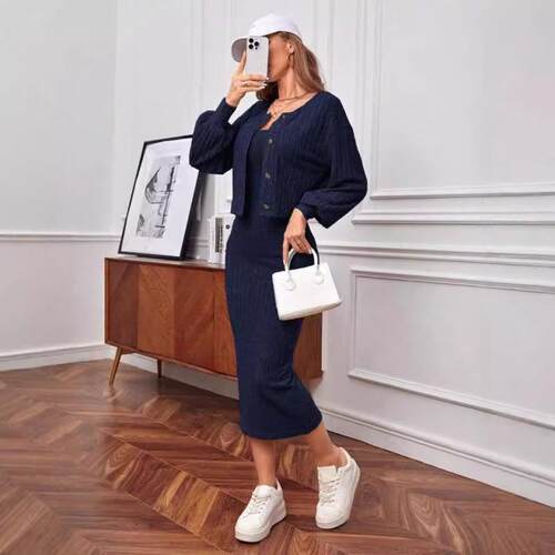 Dress Jacket Womens Casual Knit New Fall Ribbed Drop Wear