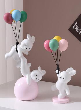 创意小兔子摆件酒柜书架装饰家居客厅儿童房可爱饰品手工乔迁