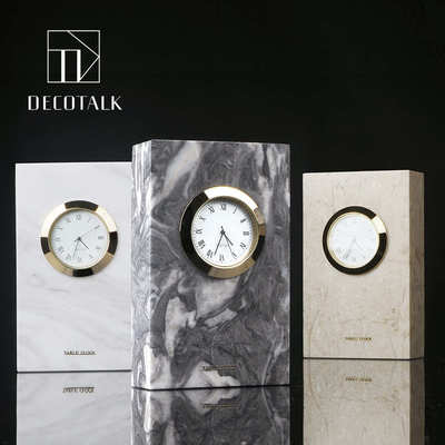 DecoTalk大理石台钟样板房客厅卧室摆件配饰北欧家用静音座钟
