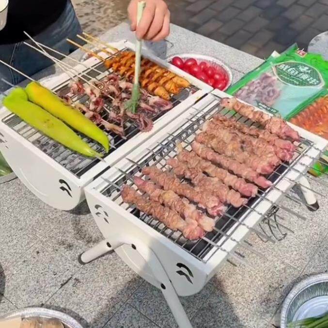 烧烤架烧烤炉户外可携式双用野餐烤肉架露营烤肉盘室内家用木炭炉