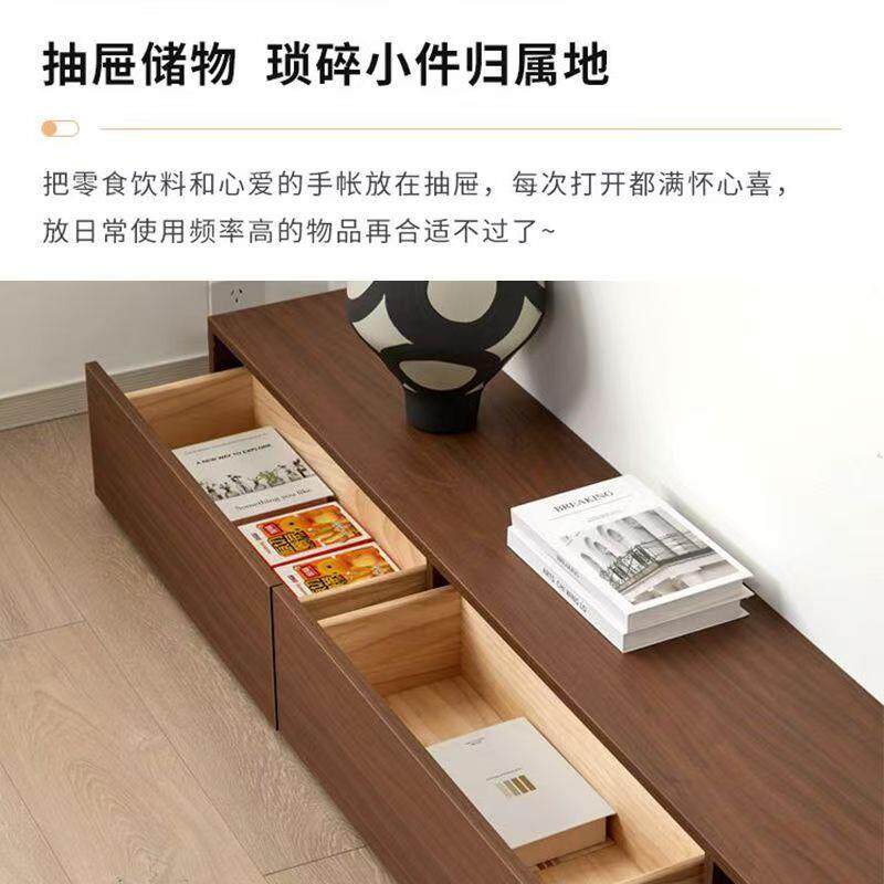 电视柜落地式简易长条型实木生态板环保组装柜子免安装个性储物柜