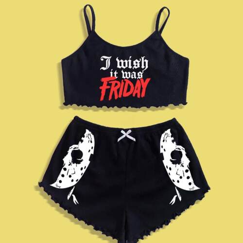 Bikini Pit Strip Offset Funny Skull Strap Swimsuit Female