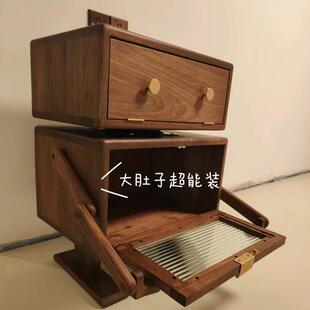 木北黑桃机器人床头柜JJA儿童款樱桃木美实木胡储物柜卧室柜电视