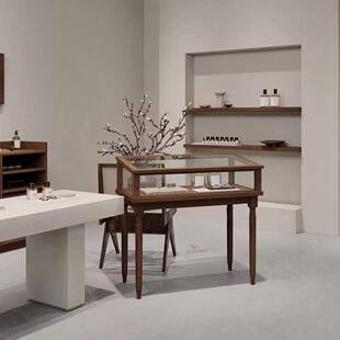 实木珠宝柜首饰品中岛柜流水柜古玩玉器陈列柜边柜橱窗展示柜