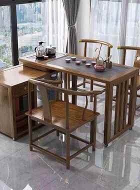 实木旋转式ESK小茶台家用方形移动小茶台阳台多茶桌型能家用功泡