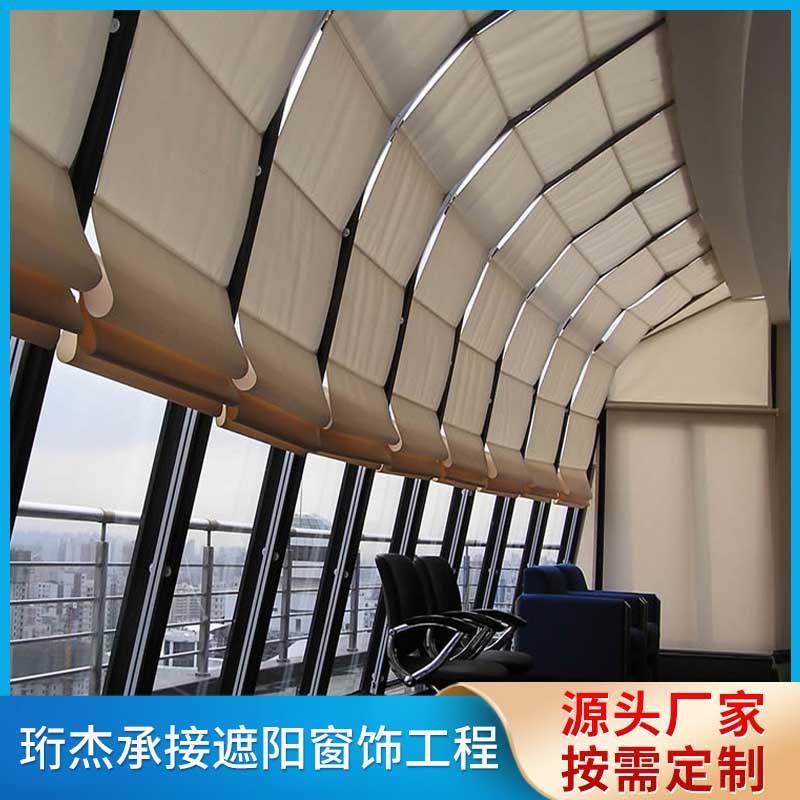 学校顶棚天蓬帘商场可遮光遮阳天棚窗帘医院大厅折叠式窗帘帐篷
