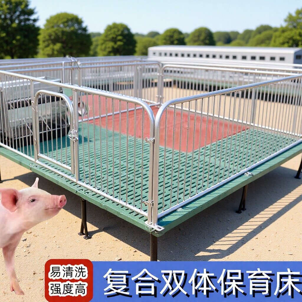 厂家直销仔猪保育床复合料双体床仔猪保育床厂家