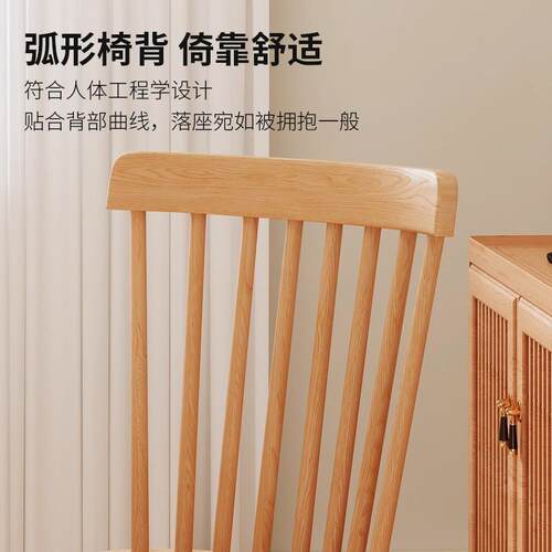 实木餐无椅原木风温房莎椅子家用现代简约餐靠背椅椅书桌化妆木椅