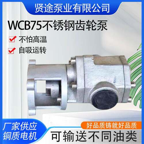 厂家销售手提式不锈钢齿轮泵WCB75微型齿轮泵项三项齿轮泵