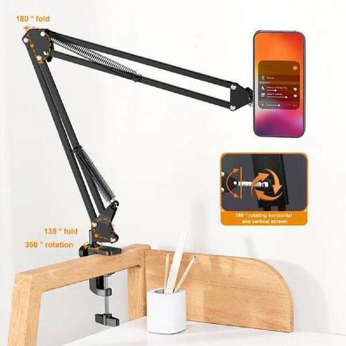 Phone Bracket Cantilever 360 Degree Rotation Clip Design