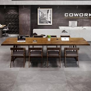 严长wyy20250选美式 实木办公桌桌椅公司职室员工作电脑桌会议洽谈