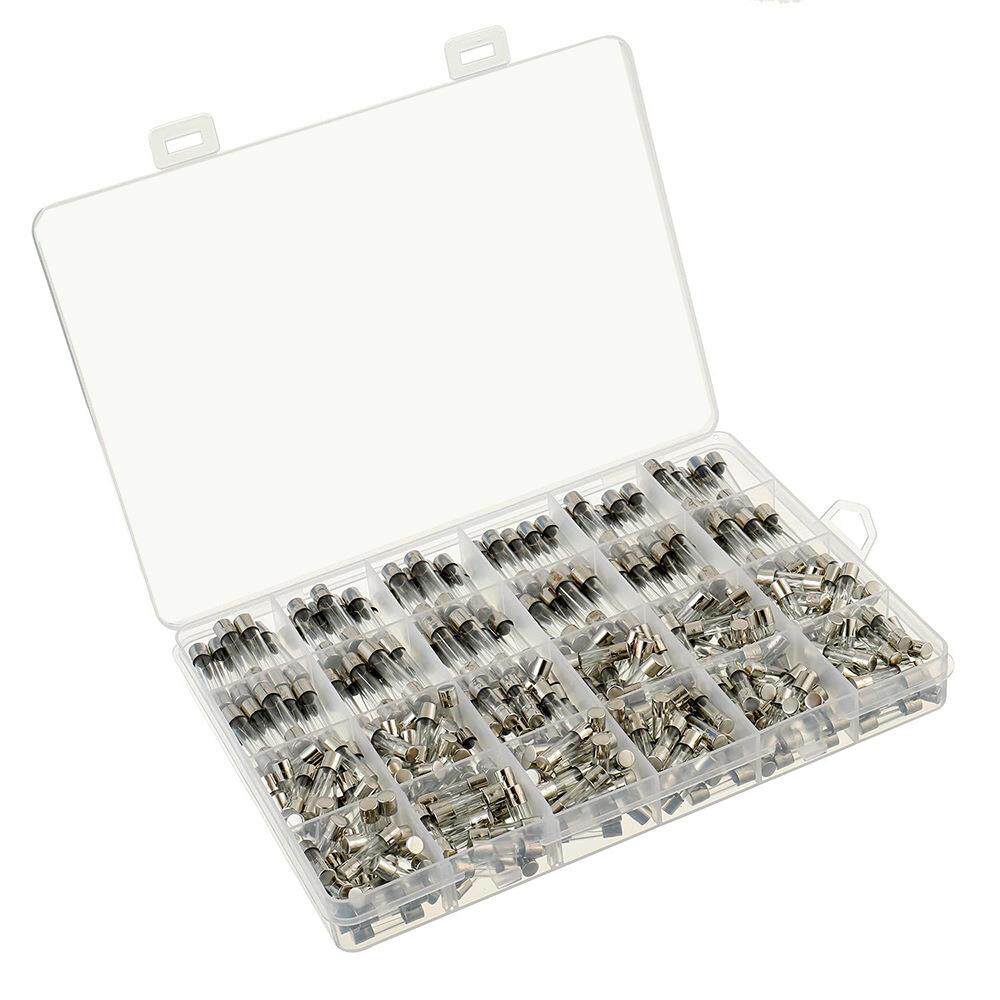 360pcs盒装玻璃保险丝组合5/6x20mm250V0.25-20A管保险丝组合套装图片