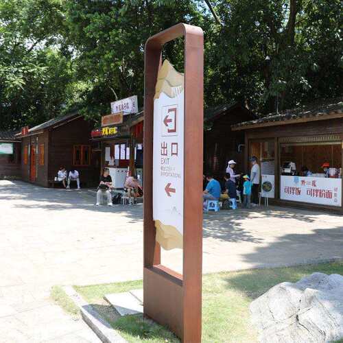 景区户外示牌平面图指视引牌导镀锌指板喷漆丝印不锈钢导视标牌内