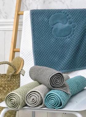 Cotton Bath Mat White Water Absorbent Bathroom Carpet Rugs