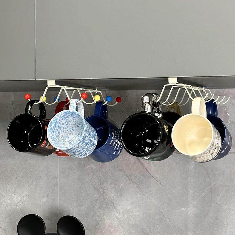 橱柜下倒挂杯架水杯收纳架厨房杯子收纳置物架悬挂架子挂钩挂架吊