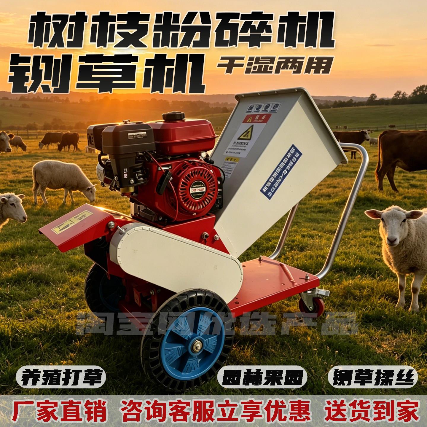 可携式移动铡草机小型家用碎枝机养殖切草机打草粉碎机秸秆粉碎机