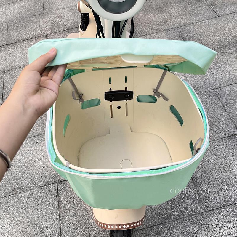 电动车前置车筐罩防水防尘可爱卡通电瓶车车篮防雨罩保护罩通用