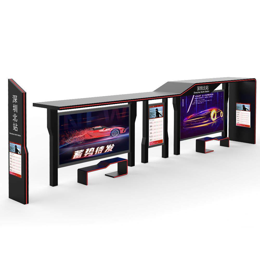 智能公交车站台液晶屏厂家公交电子站台候车亭广告机