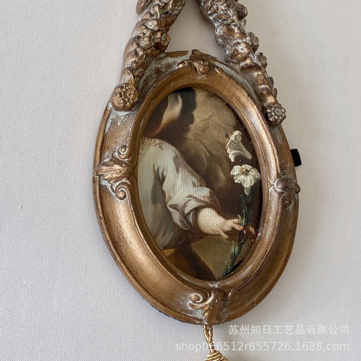 复古手工镂空雕花树脂相框美式乡村法式流苏画框墙面装饰组合挂画