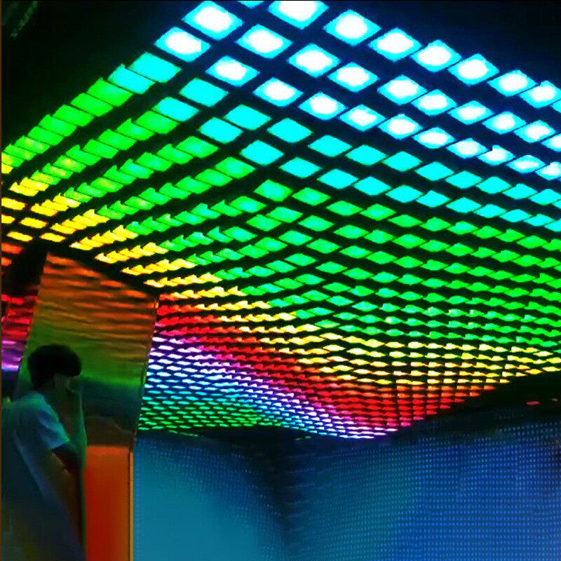 简约创意酒店大堂售楼部沙盘区餐厅七彩变光波浪海浪造型LED吊灯