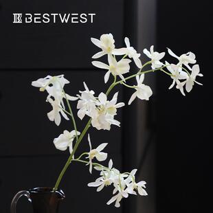 Best 饰花艺摆件高级仿生 west手感兰花仿真花假花摆设轻奢餐桌装