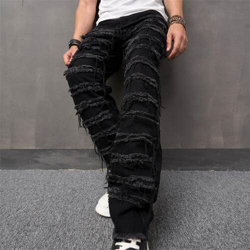 Wide leg jeans men's pants high street wide leg