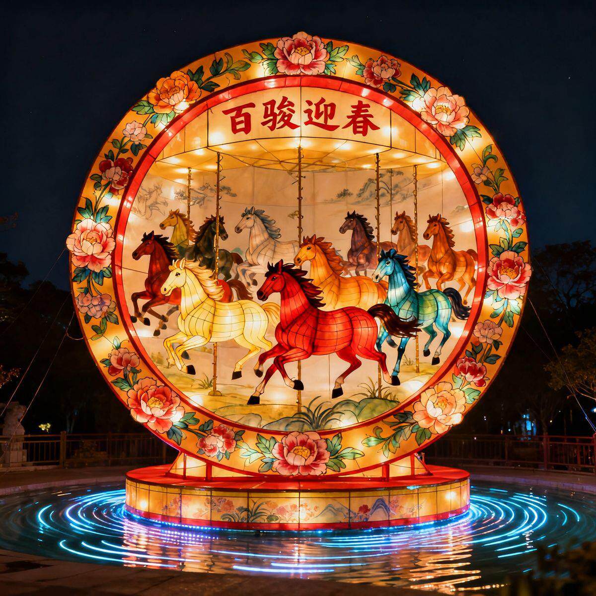 2026马年大型花灯彩灯户外喜庆灯笼春节元宵灯会广场景区自贡花灯