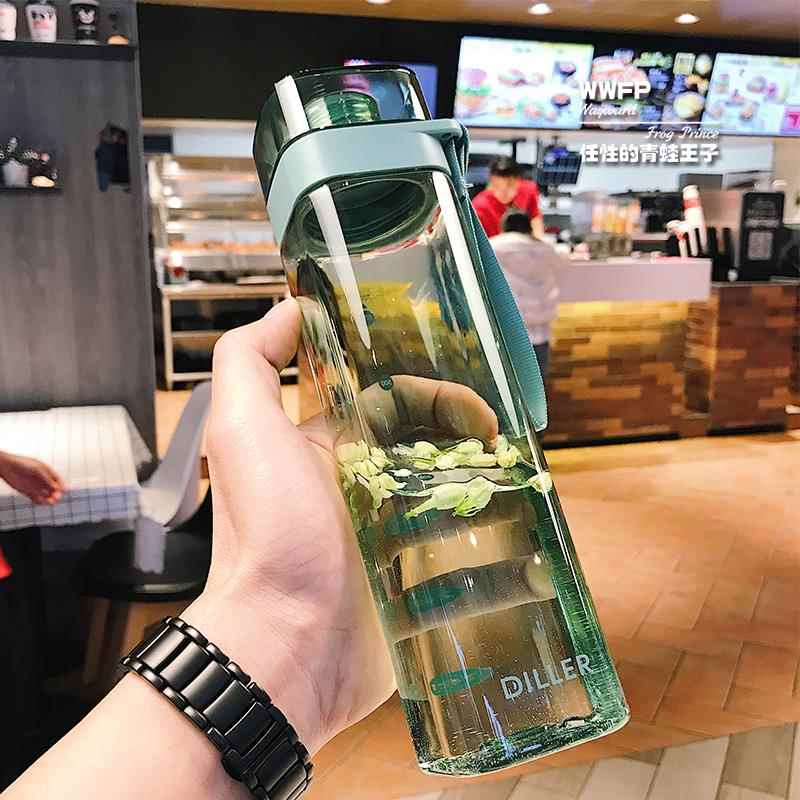 运动水杯pc材质大人直饮大容量夏天女可爱清新简约情侣外出便携