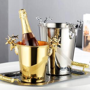 不锈钢冰桶家用大号红酒桶保温桶创意酒吧冰粒桶香槟桶装 桶 啤酒