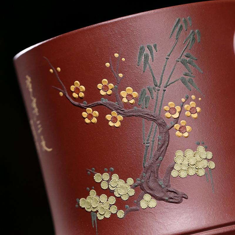宜兴紫砂杯过滤内胆泡茶杯大容量手工非陶瓷办公室杯子22029