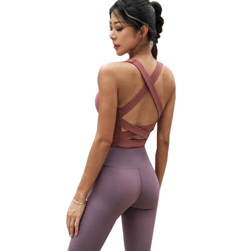 Sports bra, cross yoga suit, women's backless fitness