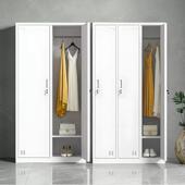 单门二门更衣柜铁皮柜带锁员工2门衣柜办公衣柜收纳柜拆装 二门柜