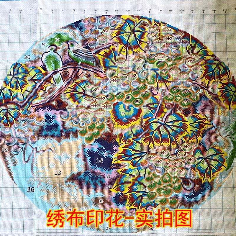 工厂直销硕果累累十字绣葡萄水果圆形客厅新款十字绣