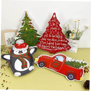 pumpkin Christmas tree plate shaped snowman