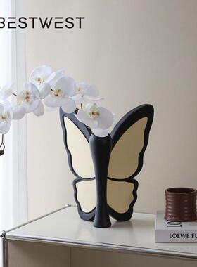 中古风蝴蝶花瓶件高轻奢级关感客厅玄柜桌面YH24-05Y摆设法式复古