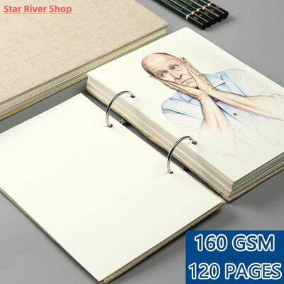 Sketchbook Retro Spiral Linen Hardcover Notebook 120 Pages 1