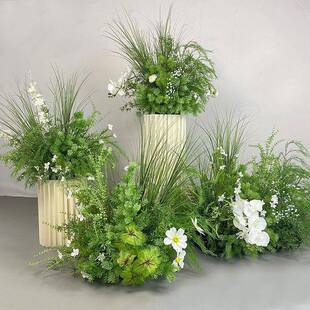 饰婚礼布置假花婚庆地花排 造景花艺森系场景路引花绿植道具装