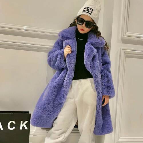 女童加棉外套皮草2025年冬季新款儿童洋气加厚长款皮草保暖大衣潮