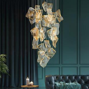 复式 楼大吊灯后现代简约轻奢客厅灯创意北欧灯具楼梯餐厅大厅灯饰