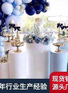 百界铁艺圆柱甜品台 婚庆橱窗道具婚礼生日布置舞台摆糕点架摆件