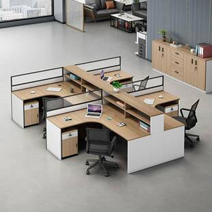 财务办公6桌员工桌椅合公司4室人位双人简BGZ 0019约办公桌子办组