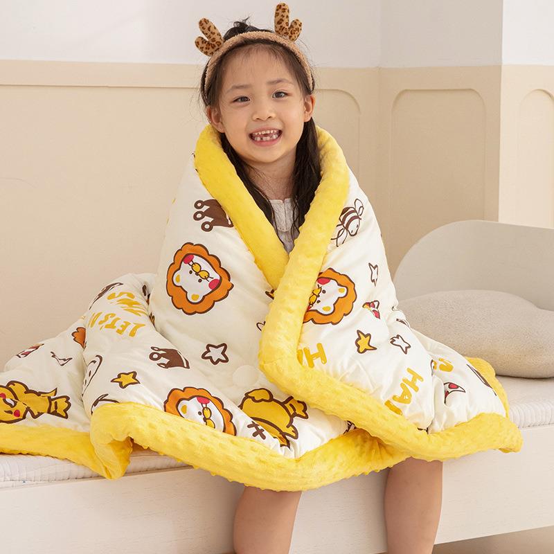2025新款全棉儿童被春秋被冬被幼儿园被子豆豆被-一体款