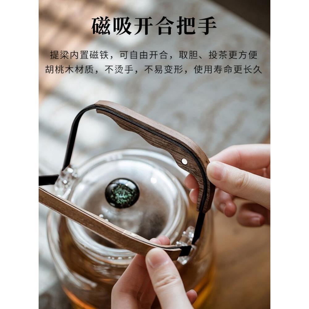 家电用新温款围炉玻璃蒸煮茶烧壶陶炉耐高加F7696MS5厚泡茶水单壶