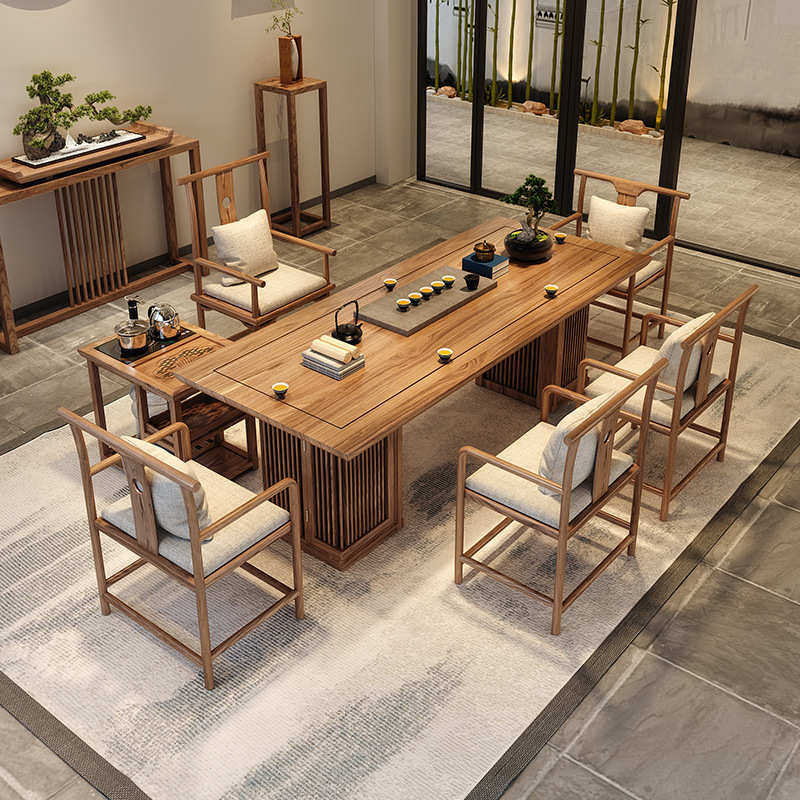 新中式实木茶桌白蜡木禅意功夫茶台家用胡桃木办公室茶楼泡茶桌椅,住宅家具,家用茶台/茶桌,淘宝优惠券,粉丝福利购,淘宝优惠卷