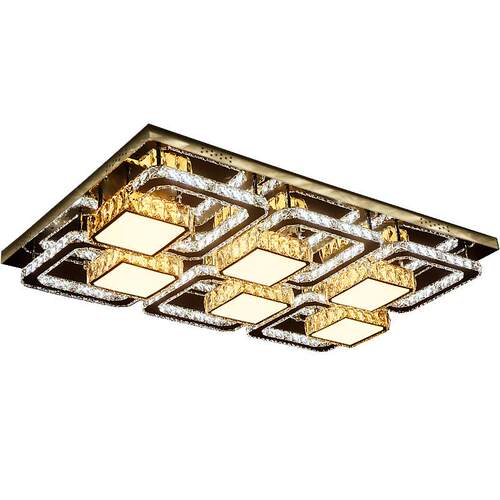 客厅灯长方形大气水晶灯现代简约LED吸顶灯奢华大厅灯饰轻奢灯具