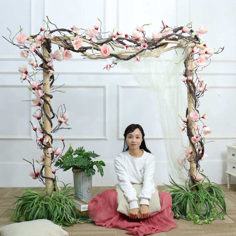 树藤假树背景墙藤蔓仿真藤条 道具假花条拱门装饰仿真花玉兰花藤