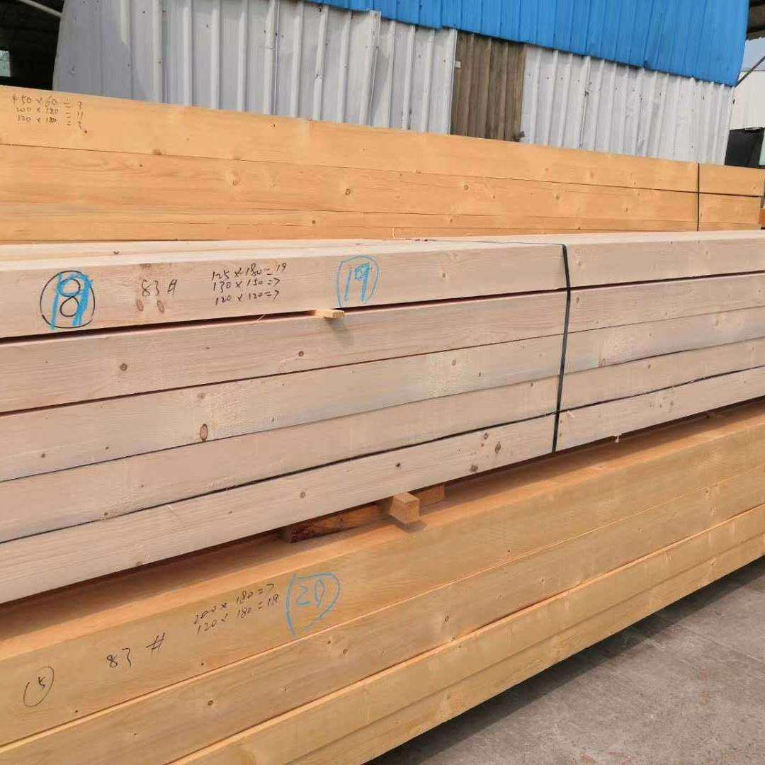 铁杉木方木条口料烘干板防腐木圆柱工地支模抗压建筑铁杉木方