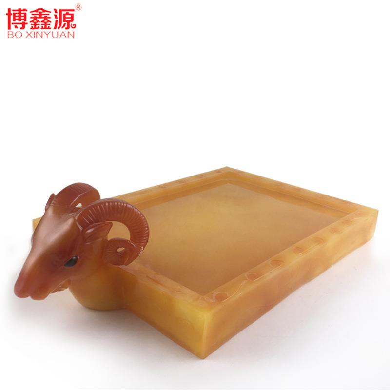 树脂小号方形羊盘内蒙古特色牛羊肉烤全羊异型上菜意境餐具盘
