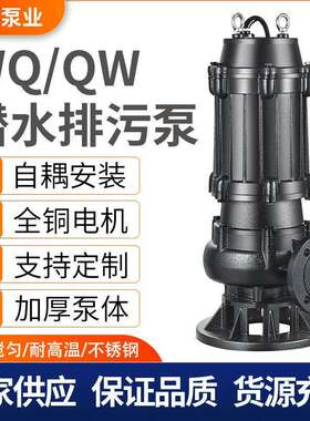 DN50排污泵潜水污水切割耐高温搅匀泵工程项目用小区污水排污泵