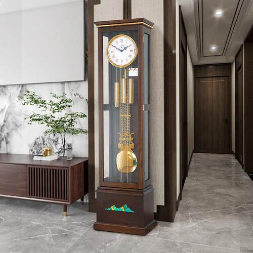 简约音乐报时落地钟家用创意大摆钟别墅豪华立钟中式赫姆勒大座钟